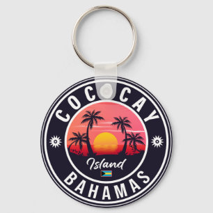 Coco Cay Bahamas Retro Sunset Souvenirs 80s Key Ring