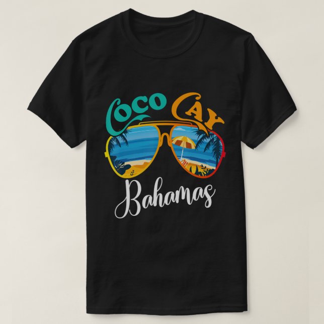 Coco Cay Bahamas Vacation Sunglasses Palm Trees Su T-Shirt (Design Front)