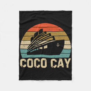 Coco Cay Byhamas Vintage Retro Souvenirs Fleece Blanket