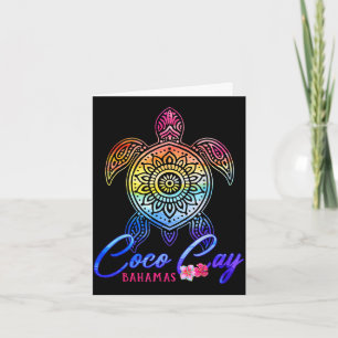 Coco cay tie dye sea turtle card