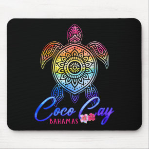 Coco cay tie dye sea turtle  mouse pad