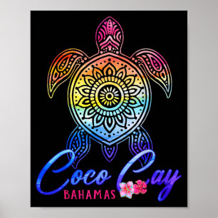 Coco cay tie dye sea turtle poster