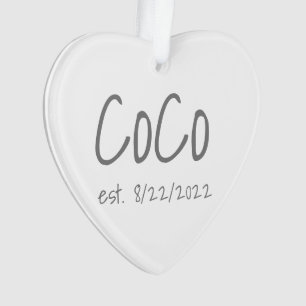 CoCo Established Date Personalised Acrylic Ornament