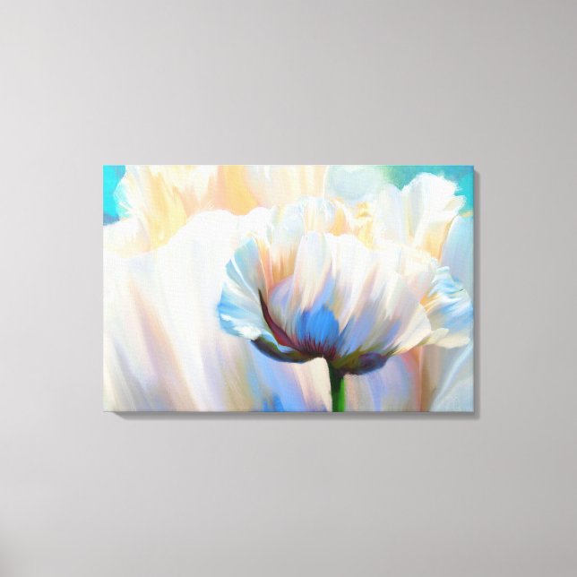 Coco In Love, dramatic floral art wrapped canvas (Front)