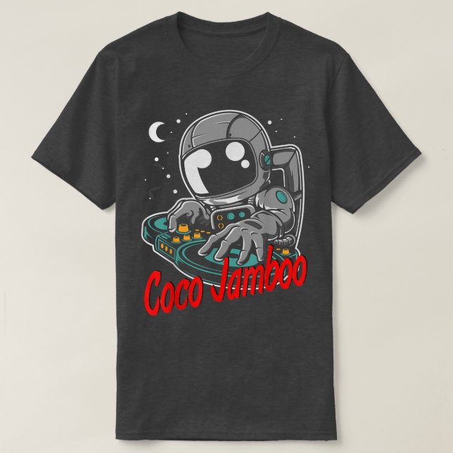 Coco Jambo Astronaut Cartoon Playing Dj T-Shirt (Design Front)