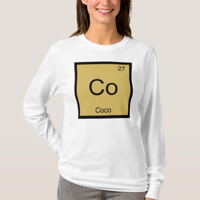 Coco Name Chemistry Element Periodic Table T-Shirt (Front)