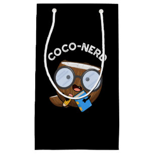 Coco-nerd Funny Fruit Coconut Pun Dark BG Small Gift Bag
