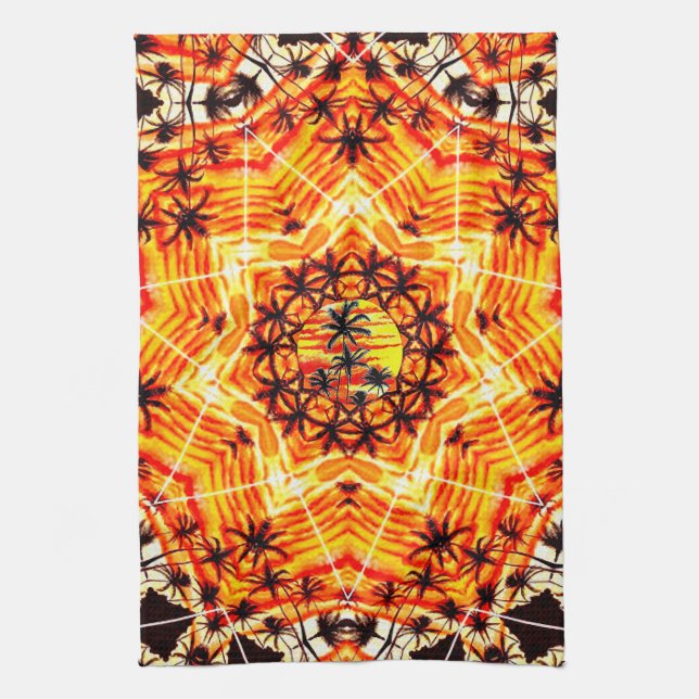 Coco Palm Star  Tea Towel (Vertical)