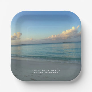 Coco Plum Beach Exuma Bahamas Paper Plate