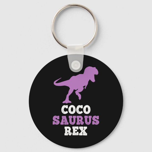 Coco-saurus Rex Dino Dinosaur Cocosaurus Funny  Key Ring (Front)