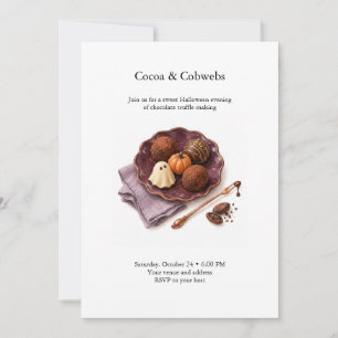 Cocoa and Cobwebs Halloween Truffle Making Invitation