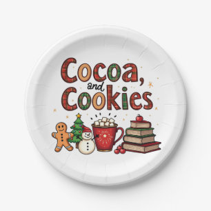 Cocoa and Cookies Christmas Lovers Paper Plate