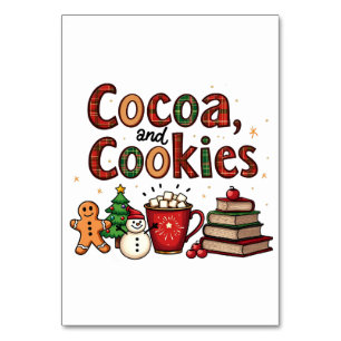 Cocoa and Cookies Christmas Lovers Table Number