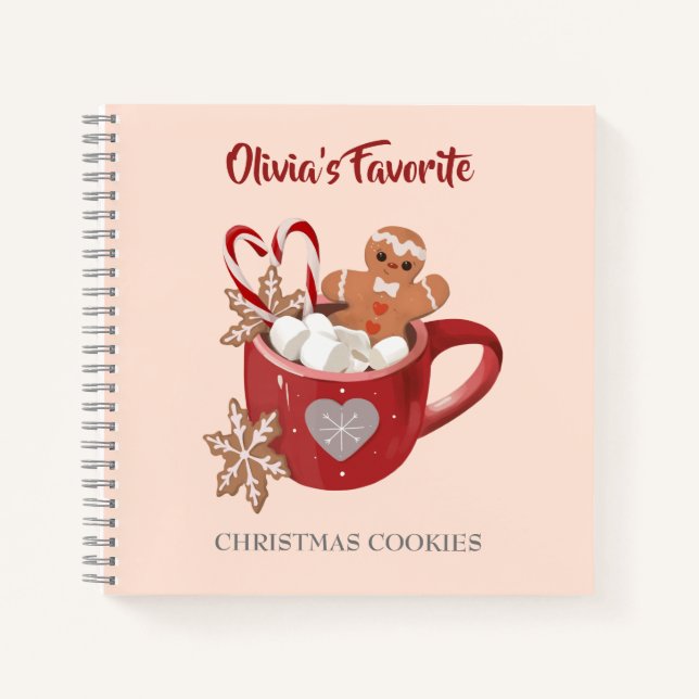 Cocoa and Cookies Christmas Recipe  Notebook (Front)