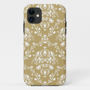 Cocoa and Cream Damask iPhone 11 Case