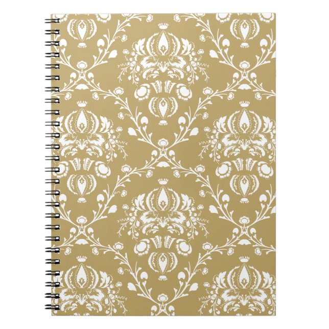 Cocoa and Cream Damask Notebook (Front)