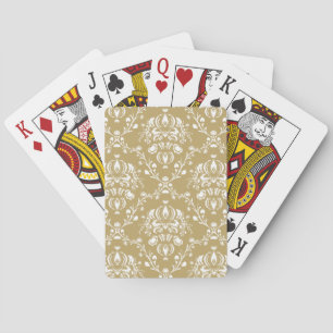 Cocoa and Cream Damask Playing Cards