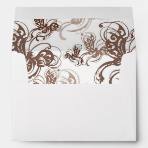Cocoa and Taupe Swirl Invitation Envelope