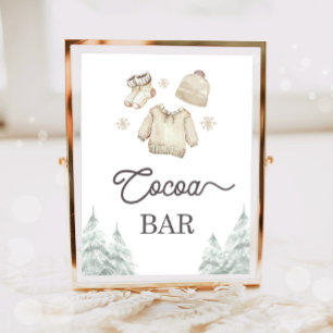 Cocoa Bar Hot Chocolate Bar Baby It's Cold Outside Poster
