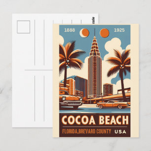 Cocoa Beach City Florida coast line gifts Postcard