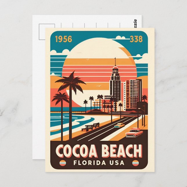 Cocoa Beach City Florida coast line gifts Postcard (Front/Back)