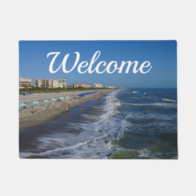Cocoa Beach Coastline Welcome Doormat (Front)