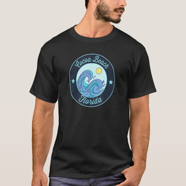 Cocoa Beach Fl Florida Souvenir Nautical Surfer Gr T-Shirt (Front)