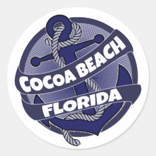 Cocoa Beach Florida anchor swirl stickers