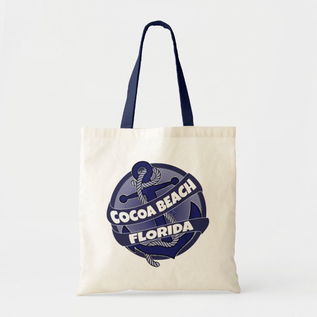 Cocoa Beach Florida anchor swirl tote bag (Front)