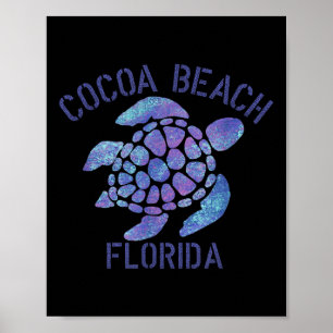 Cocoa Beach, Florida Beach Design _ Tribal Turtle Poster