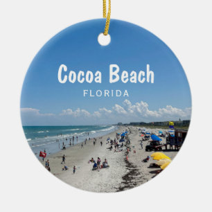 Cocoa Beach, Florida beach scene photo Ceramic Ornament