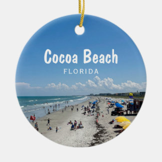 Cocoa Beach, Florida beach scene photo Ceramic Ornament