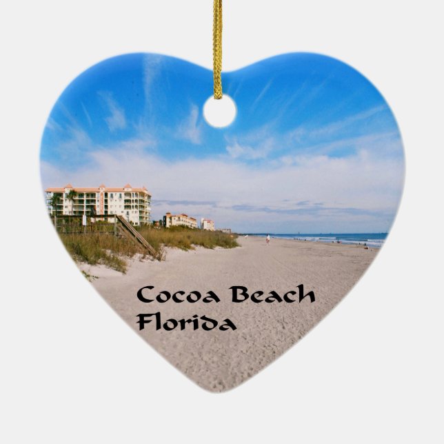 cocoa Beach Florida Ceramic Tree Decoration (Back)