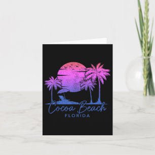 Cocoa Beach Florida Fl Surf Vintage Sunset Surfer Card