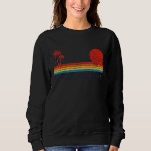 Cocoa Beach Florida FL Vintage Palm Trees Surfer V Sweatshirt