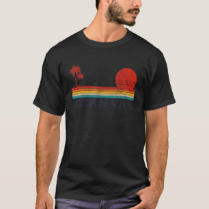 Cocoa Beach Florida FL Vintage Palm Trees Surfer V T-Shirt