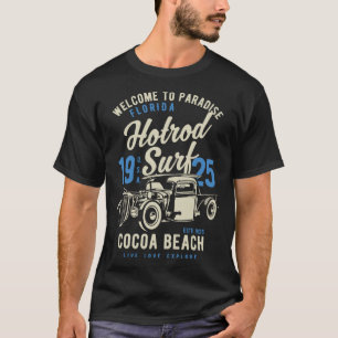 Cocoa Beach Florida Retro Hotrod Surf 6 T-Shirt