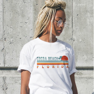 Cocoa Beach Florida Retro Sunset Souvenirs 60s T-Shirt