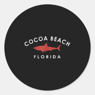 Cocoa Beach Florida Shark Vacation Souvenir Vintag Classic Round Sticker