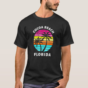 Cocoa Beach Florida Sunset Palm Trees Family Vacat T-Shirt