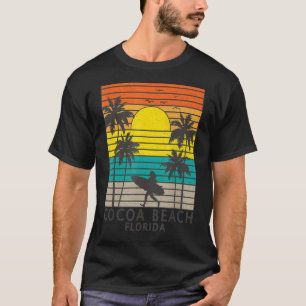 Cocoa Beach Florida Surfer Girl Surf Cute Palm Tre T-Shirt
