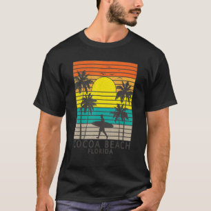 Cocoa Beach Florida Surfer Surfing Surf Palm Tree  T-Shirt