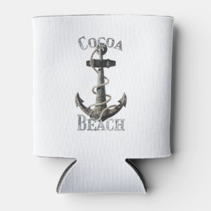 Cocoa Beach Florida Vacation Nautical Anchor Can Cooler