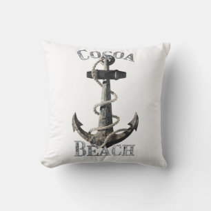 Cocoa Beach Florida Vacation Nautical Anchor Cushion