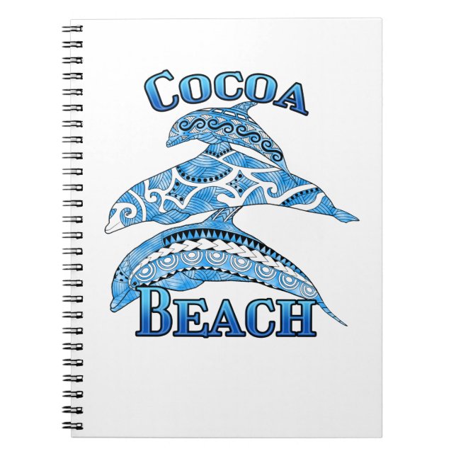 Cocoa Beach Florida Vacation Tribal Dolphins Notebook (Front)