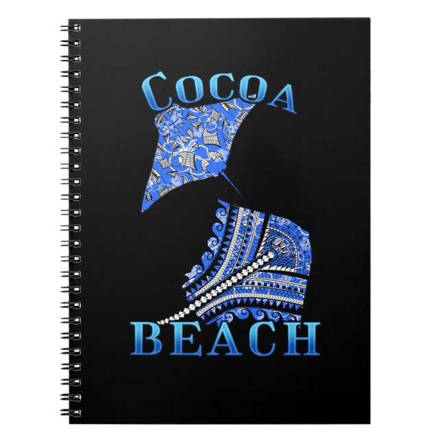 Cocoa Beach Florida Vacation Tribal Stingray Notebook (Front)