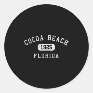 Cocoa Beach Florida Varsity Arched Text Mens Women Classic Round Sticker
