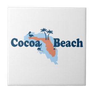 Cocoa Beach - Map Design. Ceramic Tile
