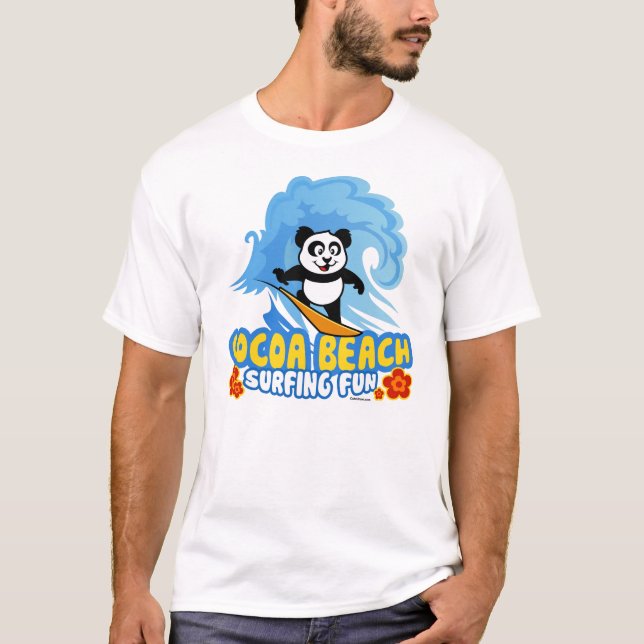Cocoa Beach Surfing Panda T-Shirt (Front)