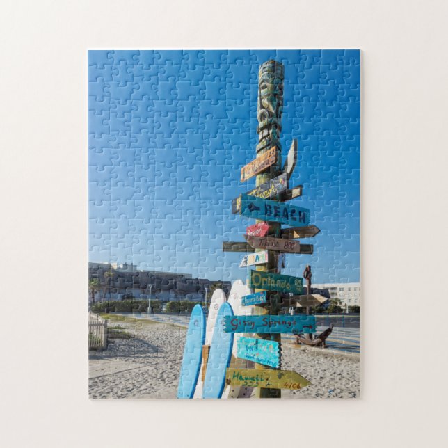 Cocoa Beach Tiki Totem Jigsaw Puzzle (Vertical)
